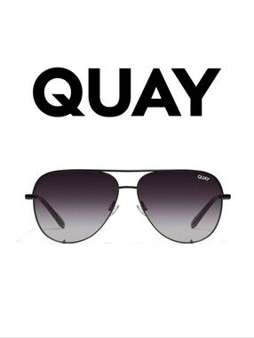 Quay High Key 126 Black/smoked lenses  Aviator Sunglasses Polarized